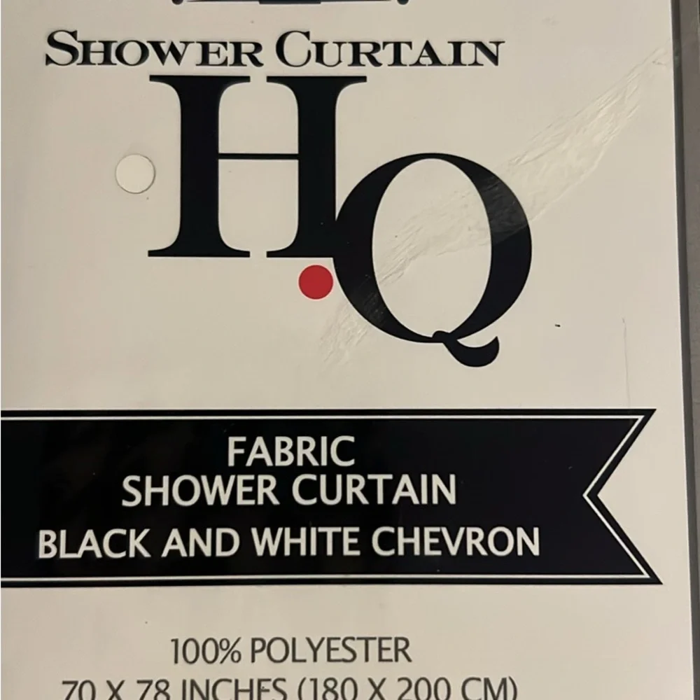HQ Black and White Chevron fabric Shower Curtain